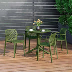 WestinTrends Playa 5-Piece Outdoor Resin Round Patio Dining Table Set with Modern Stackable Patio Dining Chairs