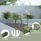 WestinTrends Playa 5-Piece Outdoor Resin Round Patio Dining Table Set with Modern Stackable Patio Dining Chairs