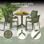 WestinTrends Playa 5-Piece Outdoor Resin Round Patio Dining Table Set with Modern Stackable Patio Dining Chairs