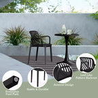 WestinTrends Playa 5-Piece Outdoor Resin Round Patio Dining Table Set with Modern Stackable Patio Dining Chairs