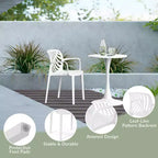WestinTrends Playa 5-Piece Outdoor Resin Round Patio Dining Table Set with Modern Stackable Patio Dining Chairs