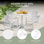 WestinTrends Playa 5-Piece Outdoor Resin Round Patio Dining Table Set with Modern Stackable Patio Dining Chairs