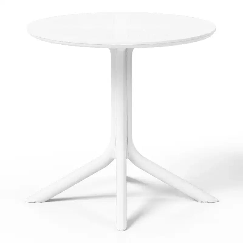 WestinTrends Playa 5-Piece Outdoor Resin Round Patio Dining Table Set with Modern Stackable Patio Dining Chairs