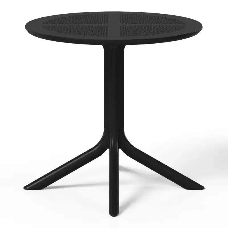 WestinTrends Playa 5-Piece Outdoor Resin Round Patio Dining Table Set with Modern Stackable Patio Dining Chairs