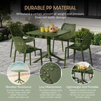WestinTrends Playa 5-Piece Outdoor Square Patio Dining Table Set with Stackable Patio Dining Chairs