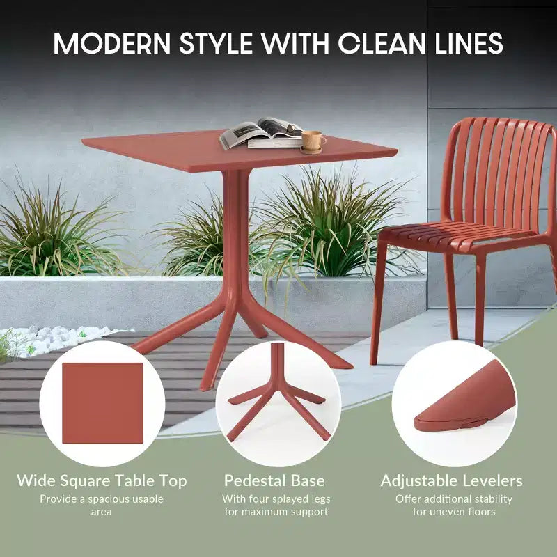 WestinTrends Playa 5-Piece Outdoor Square Patio Dining Table Set with Stackable Patio Dining Chairs