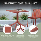 WestinTrends Playa 5-Piece Outdoor Square Patio Dining Table Set with Stackable Patio Dining Chairs