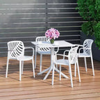 WestinTrends Playa 5-Piece Outdoor Square Patio Dining Table Set with Stackable Patio Dining Chairs