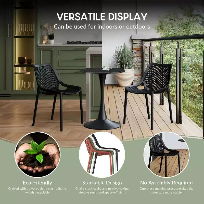 WestinTrends Playa 5-Piece Outdoor Square Patio Dining Table Set with Stackable Patio Dining Chairs
