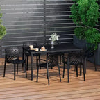 WestinTrends Playa 7-Piece Outdoor Metal Rectangle Patio Dining Table Set With Stackable Resin Patio Dining Chairs