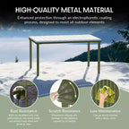 WestinTrends Playa 7-Piece Outdoor Metal Rectangle Patio Dining Table Set With Stackable Resin Patio Dining Chairs