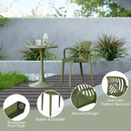 WestinTrends Playa 7-Piece Outdoor Metal Rectangle Patio Dining Table Set With Stackable Resin Patio Dining Chairs