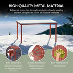 WestinTrends Playa 7-Piece Outdoor Metal Rectangle Patio Dining Table Set With Stackable Resin Patio Dining Chairs