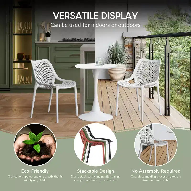 WestinTrends Playa 7-Piece Outdoor Metal Rectangle Patio Dining Table Set With Stackable Resin Patio Dining Chairs