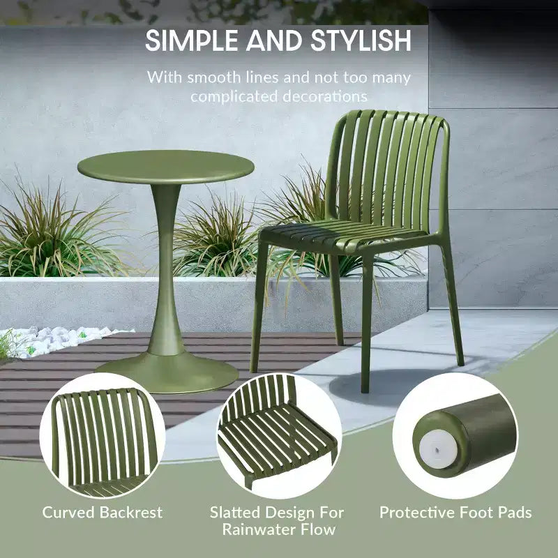 WestinTrends Playa 7-Piece Outdoor Patio Dining Table Set With Stackable Patio Chairs