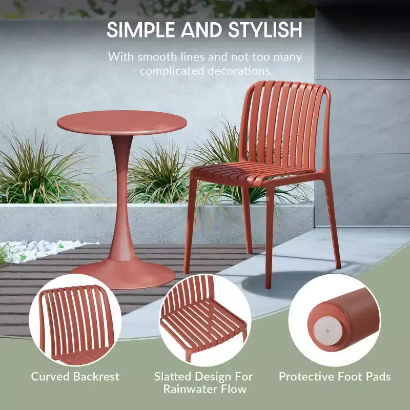WestinTrends Playa 7-Piece Outdoor Patio Dining Table Set With Stackable Patio Chairs