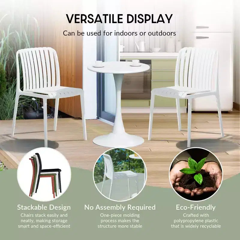 WestinTrends Playa 7-Piece Outdoor Patio Dining Table Set With Stackable Patio Chairs