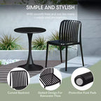 WestinTrends Playa 3-Piece Outdoor Metal Dining Table Set And Stackable Resin Patio Chairs