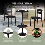 WestinTrends Playa 3-Piece Outdoor Metal Dining Table Set And Stackable Resin Patio Chairs