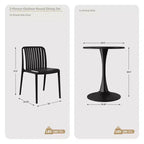 WestinTrends Playa 3-Piece Outdoor Metal Dining Table Set And Stackable Resin Patio Chairs