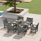 WestinTrends Malibu 7-Piece HDPE Outdoor Dining Patio Table and Chairs Set