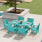 WestinTrends Malibu 7-Piece HDPE Outdoor Dining Patio Table and Chairs Set