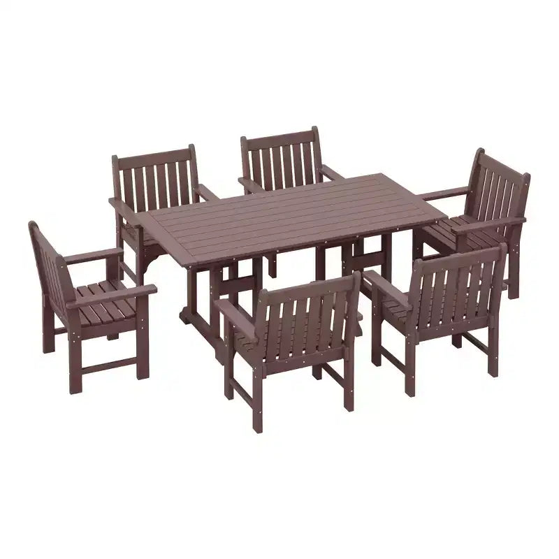 Set da pranzo da esterno WestinTrends Malibu, 7 pezzi, con tavolo e sedie da patio in HDPE