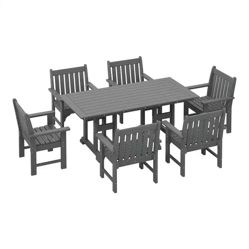 Set da pranzo da esterno WestinTrends Malibu, 7 pezzi, con tavolo e sedie da patio in HDPE