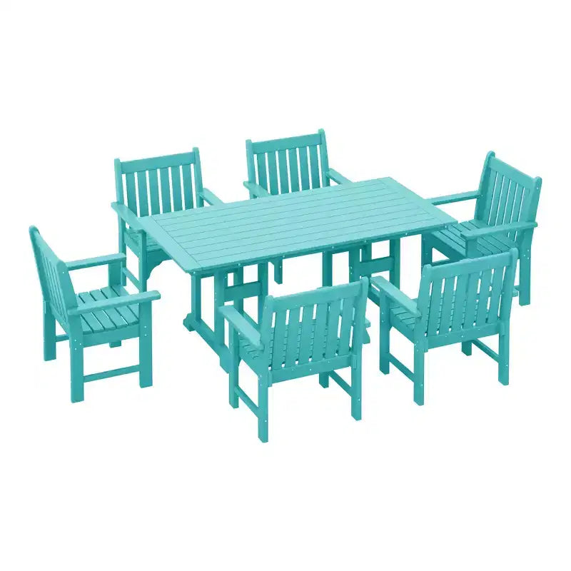 Set da pranzo da esterno WestinTrends Malibu, 7 pezzi, con tavolo e sedie da patio in HDPE