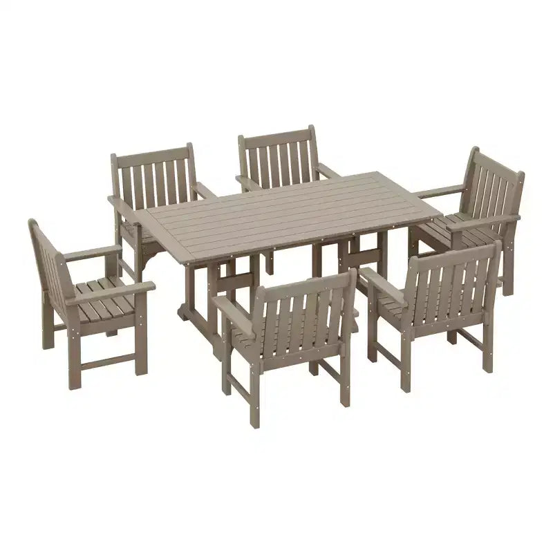 Set da pranzo da esterno WestinTrends Malibu, 7 pezzi, con tavolo e sedie da patio in HDPE