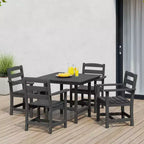 WestinTrends Ashore 5-Piece HDPE Outdoor Square Patio Dining Table Set with Armchairs