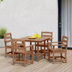 WestinTrends Ashore 5-Piece HDPE Outdoor Square Patio Dining Table Set with Armchairs