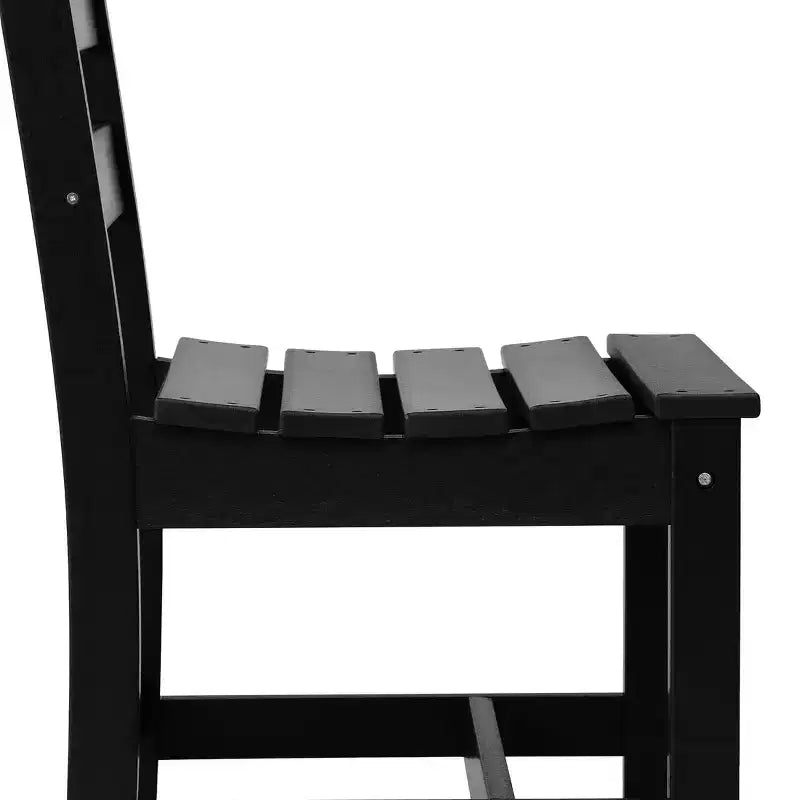 WestinTrends Ashore 5-Piece HDPE Outdoor Square Patio Dining Table Set with Armless Side Chairs