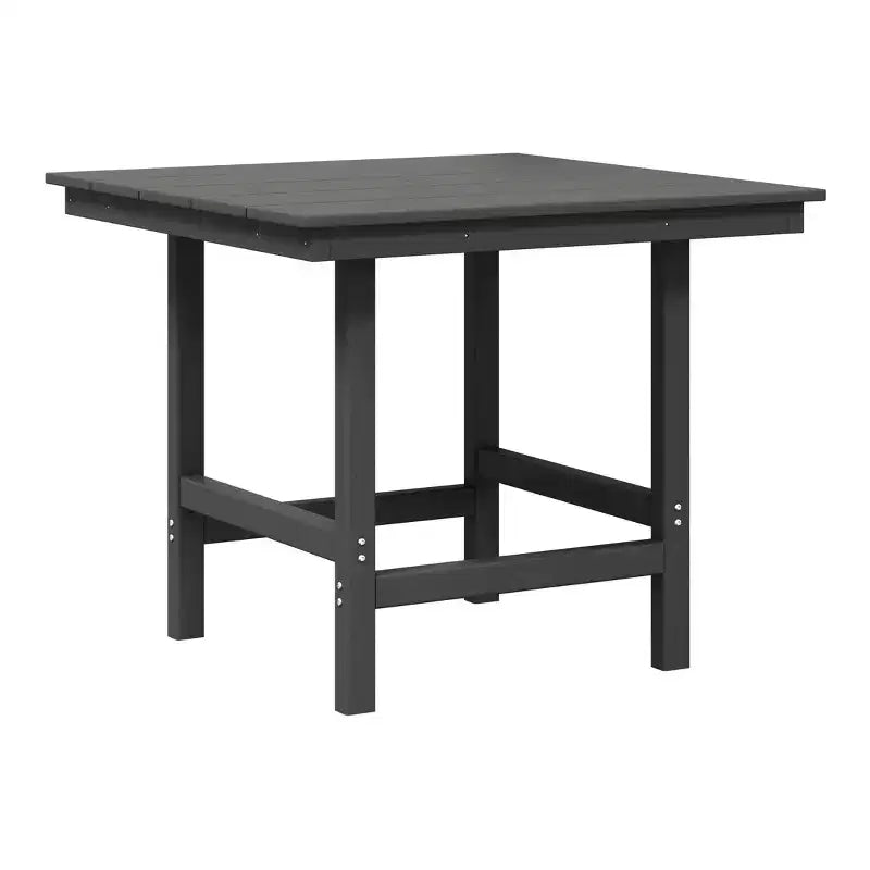 WestinTrends Ashore 5-Piece HDPE Outdoor Square Patio Dining Table Set with Armless Side Chairs
