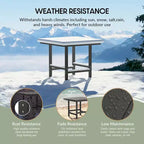 WestinTrends Ashore 5-Piece HDPE Outdoor Square Patio Dining Table Set with Armless Side Chairs