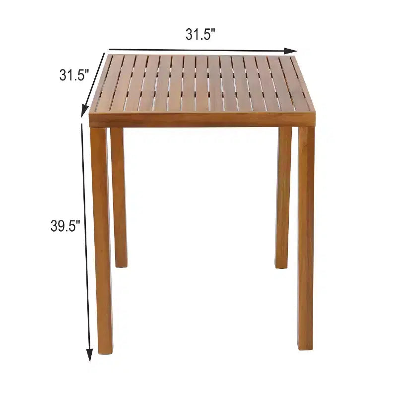 Christopher Knight Home Goleta 3 Piece Outdoor Acacia Wood Bar Set with Water-Resistant Cushions