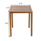 Christopher Knight Home Goleta 3 Piece Outdoor Acacia Wood Bar Set with Water-Resistant Cushions