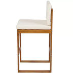 Christopher Knight Home Goleta 3 Piece Outdoor Acacia Wood Bar Set with Water-Resistant Cushions