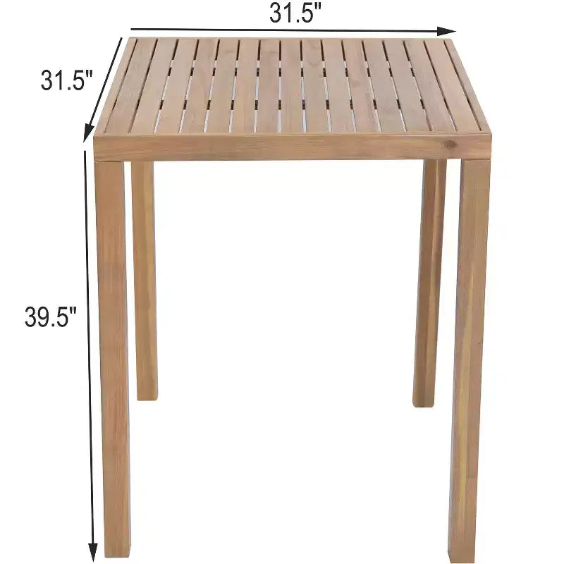 Christopher Knight Home Goleta 3 Piece Outdoor Acacia Wood Bar Set with Water-Resistant Cushions
