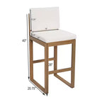 Christopher Knight Home Goleta 3 Piece Outdoor Acacia Wood Bar Set with Water-Resistant Cushions