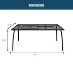 CLIHOME 7-Piece Outdoor Dining Set,65 Steel Frame Mesh Table & Chairs Patio Set