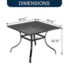 CLIHOME 8-Piece Outdoor Dining Set, 2 Square Table With Umbrella Hole & 6 Mesh Chairs Patio Set