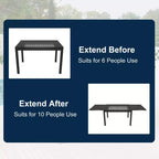 CLIHOME 9-Piece Patio Dining Set,Extendable Table & 360 Swivel Soft Cushion Chairs Outdoor Set