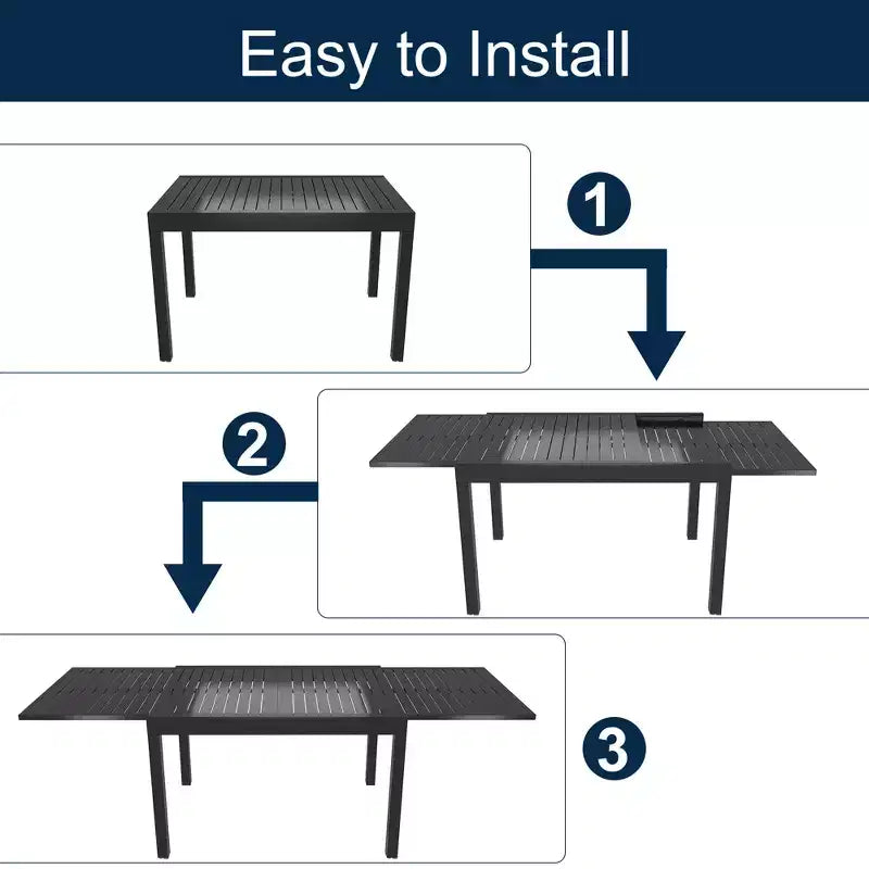 CLIHOME 9-Piece Patio Dining Set,Extendable Table & 360 Swivel Soft Cushion Chairs Outdoor Set