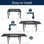 CLIHOME 9-Piece Patio Dining Set,Extendable Table & 360 Swivel Soft Cushion Chairs Outdoor Set