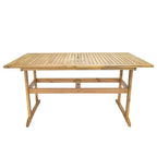 Sunnydaze Hatteras Acacia Wood Outdoor Dining Set with Table and Armchairs - 7pc - Natural