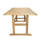 Sunnydaze Hatteras Acacia Wood Outdoor Dining Set with Table and Armchairs - 7pc - Natural