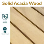 Sunnydaze Hatteras Acacia Wood Outdoor Dining Set with Table and Armchairs - 7pc - Natural