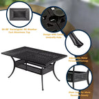 CLIHOME 9-Piece Cast Aluminum Patio Dining Set with Sofa Cushions