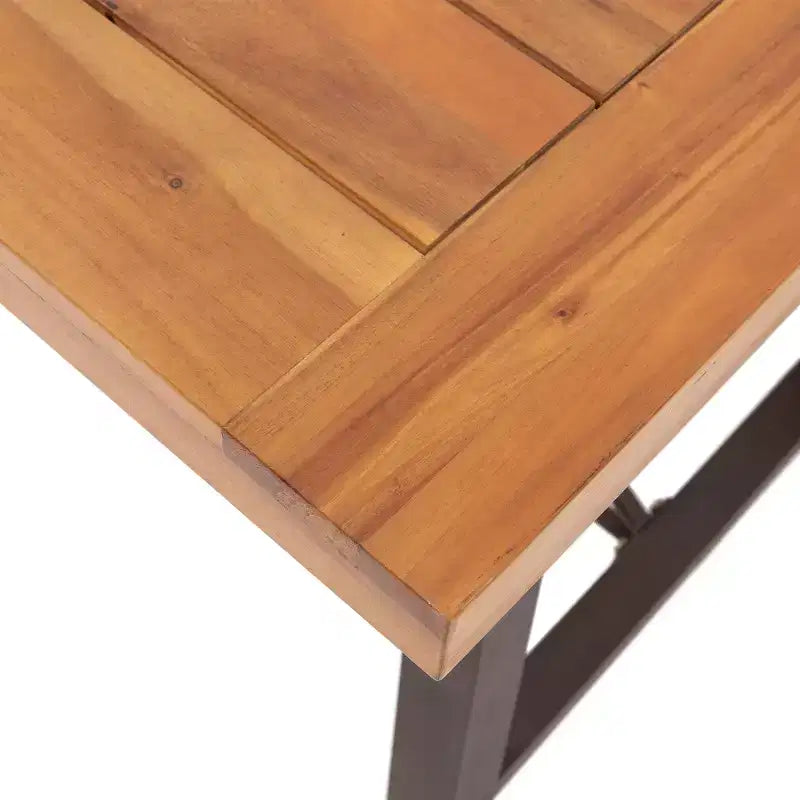 GDFStudio Mahalo Outdoor Wicker and Acacia Wood 6 Piece Dining Set with Bench